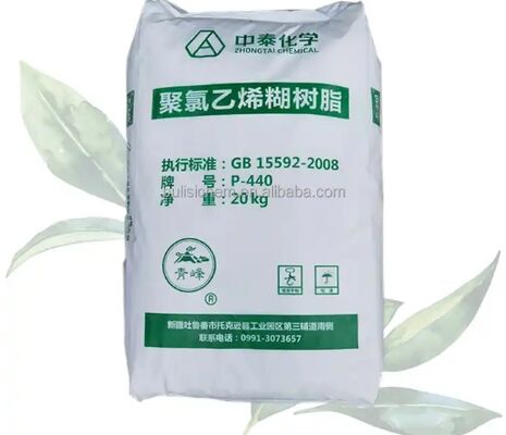 Zhongtai P440 PVC Paste Resin Emulsion Grade with K-Value 74 Low Brookfield Viscosity ≦8000 cps and Polymerization Degree 1,450±100