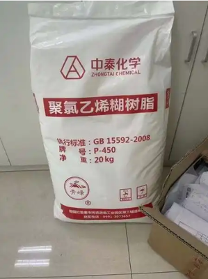 Zhongtai P-450 Medium K-value PVC Paste Resin with Low Viscosity and Low Residual VCM for Soft PVC Products