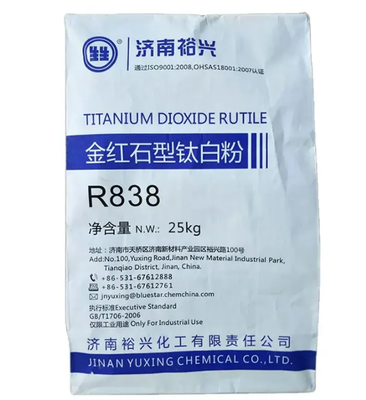 Bluestar Jinan Yuxing R838 Rutile Titanium Dioxide with Si-Al Inorganic + Organic Composite Surface Treatment for High Whiteness and Excellent Dispersibility in Water-Based Systems
